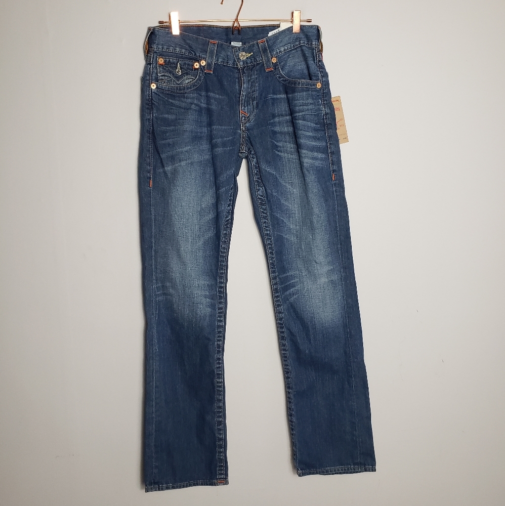 NWT straight  31W flap om denim jeans